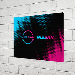 Холст прямоугольный Nissan - neon gradient: надпись и символ, цвет: 3D-принт — фото 2
