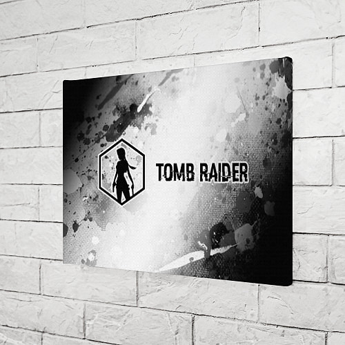 Картина прямоугольная Tomb Raider glitch на светлом фоне: надпись и симв / 3D-принт – фото 3