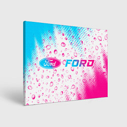 Холст прямоугольный Ford neon gradient style: надпись и символ, цвет: 3D-принт
