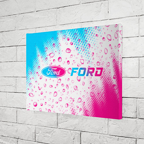 Картина прямоугольная Ford neon gradient style: надпись и символ / 3D-принт – фото 3