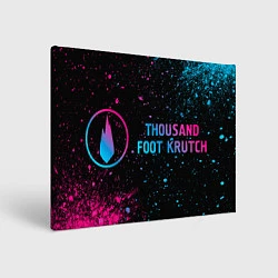 Холст прямоугольный Thousand Foot Krutch - neon gradient: надпись и си, цвет: 3D-принт