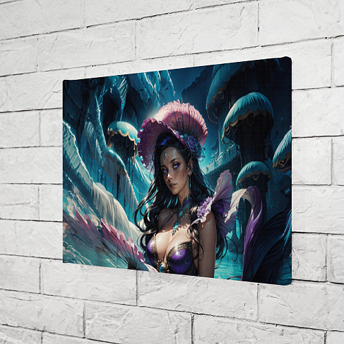 Картина прямоугольная Девушка фэнтази с фиолетовыми волосами / 3D-принт – фото 3