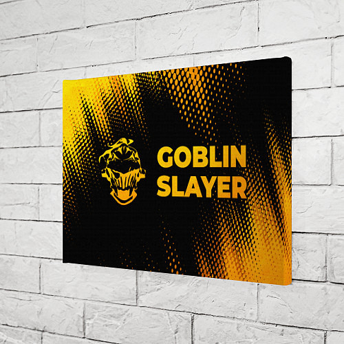 Картина прямоугольная Goblin Slayer - gold gradient: надпись и символ / 3D-принт – фото 3