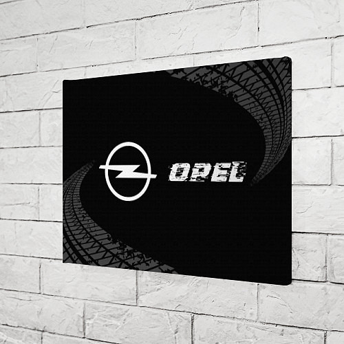 Картина прямоугольная Opel speed на темном фоне со следами шин: надпись / 3D-принт – фото 3