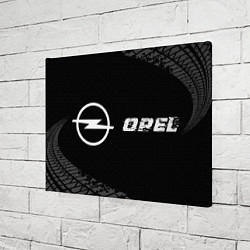 Холст прямоугольный Opel speed на темном фоне со следами шин: надпись, цвет: 3D-принт — фото 2