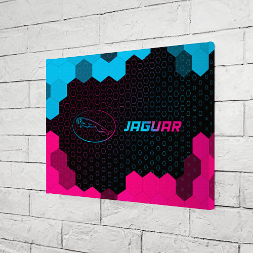 Картина прямоугольная Jaguar - neon gradient: надпись и символ / 3D-принт – фото 3