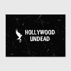 Холст прямоугольный Hollywood Undead glitch на темном фоне: надпись и, цвет: 3D-принт — фото 2
