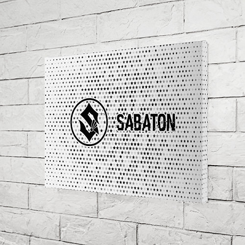 Картина прямоугольная Sabaton glitch на светлом фоне: надпись и символ / 3D-принт – фото 3