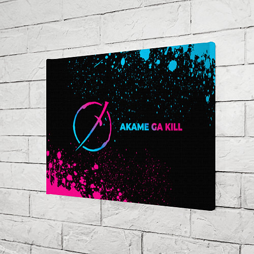 Картина прямоугольная Akame ga Kill - neon gradient: надпись и символ / 3D-принт – фото 3