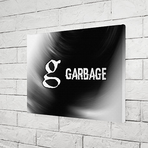 Картина прямоугольная Garbage glitch на темном фоне: надпись и символ / 3D-принт – фото 3