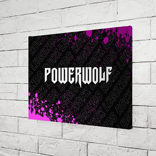 Картина прямоугольная Powerwolf rock legends: надпись и символ / 3D-принт – фото 3