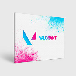 Холст прямоугольный Valorant neon gradient style: надпись и символ, цвет: 3D-принт