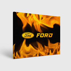Холст прямоугольный Ford - gold gradient: надпись и символ, цвет: 3D-принт