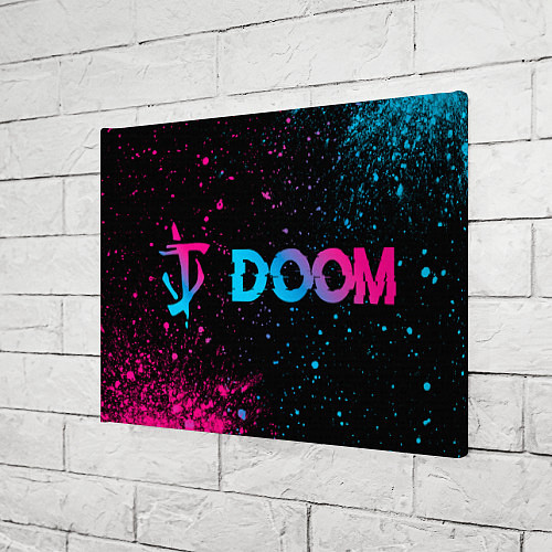 Картина прямоугольная Doom - neon gradient: надпись и символ / 3D-принт – фото 3