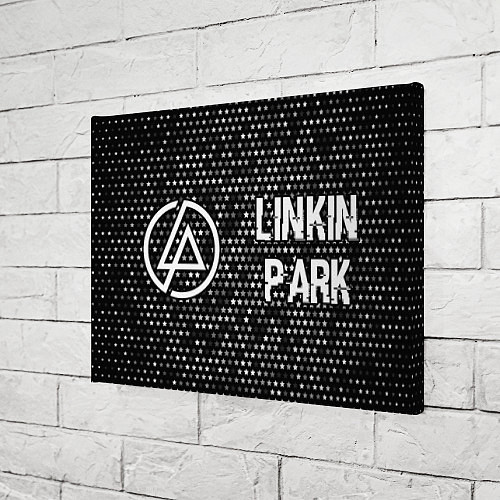 Картина прямоугольная Linkin Park glitch на темном фоне: надпись и симво / 3D-принт – фото 3