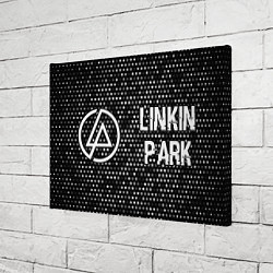 Холст прямоугольный Linkin Park glitch на темном фоне: надпись и симво, цвет: 3D-принт — фото 2