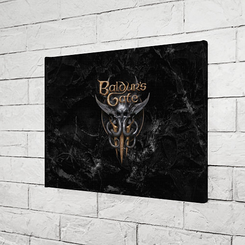 Картина прямоугольная Baldurs Gate 3 dark logo / 3D-принт – фото 3