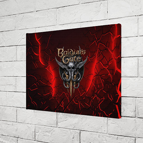 Картина прямоугольная Baldurs Gate 3 logo red / 3D-принт – фото 3