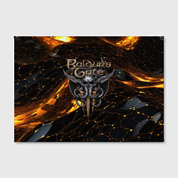 Холст прямоугольный Baldurs Gate 3 logo gold and black, цвет: 3D-принт — фото 2