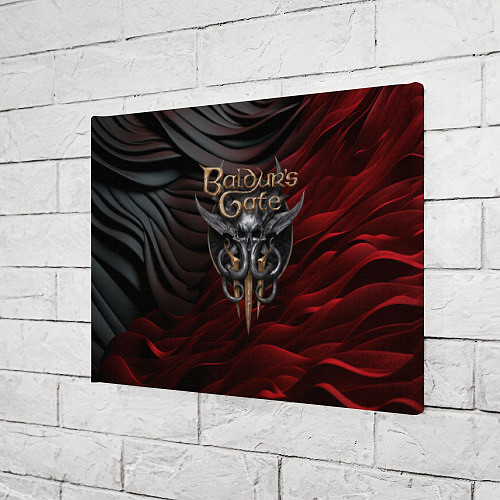 Картина прямоугольная Baldurs Gate 3 logo dark red black / 3D-принт – фото 3