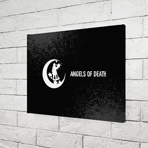 Картина прямоугольная Angels of Death glitch на темном фоне: надпись и с / 3D-принт – фото 3