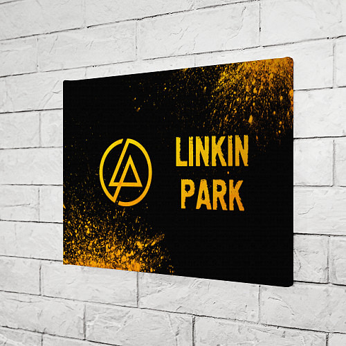 Картина прямоугольная Linkin Park - gold gradient: надпись и символ / 3D-принт – фото 3