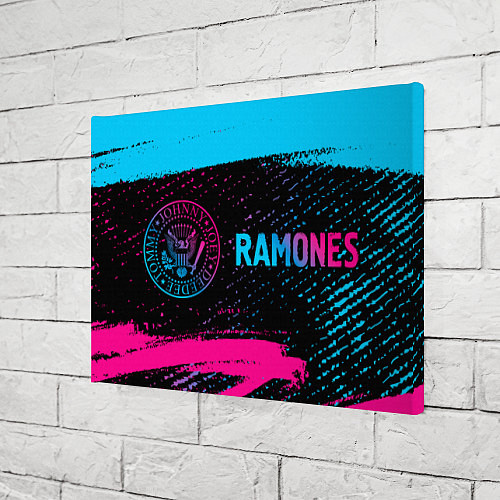 Картина прямоугольная Ramones - neon gradient: надпись и символ / 3D-принт – фото 3