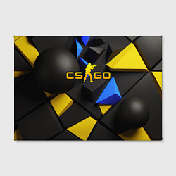 Холст прямоугольный CSGO blue yellow abstract, цвет: 3D-принт — фото 2