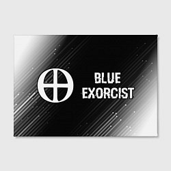 Холст прямоугольный Blue Exorcist glitch на темном фоне: надпись и сим, цвет: 3D-принт — фото 2