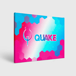 Холст прямоугольный Quake neon gradient style: надпись и символ, цвет: 3D-принт