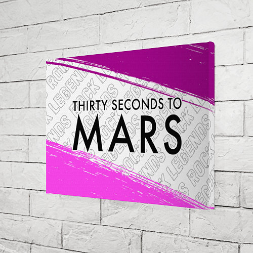 Картина прямоугольная Thirty Seconds to Mars rock legends: надпись и сим / 3D-принт – фото 3