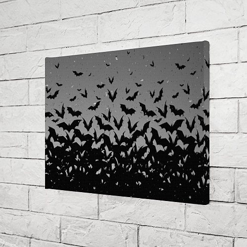 Картина прямоугольная Серый фон и летучие мыши / 3D-принт – фото 3