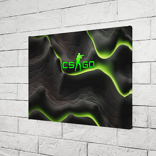 Картина прямоугольная CSGO green black logo / 3D-принт – фото 3