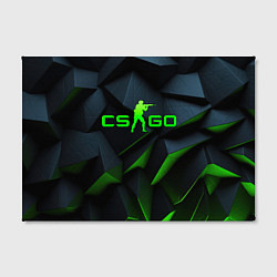Холст прямоугольный CSGO green texture logo, цвет: 3D-принт — фото 2