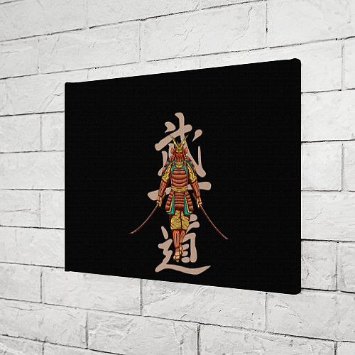 Картина прямоугольная Самурай - иероглифы / 3D-принт – фото 3