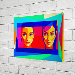 Холст прямоугольный Две голубоглазые девушки в прямоугольной рамке, цвет: 3D-принт — фото 2
