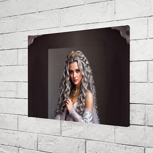 Картина прямоугольная Девушка с пепельно-серыми вьющимися волосами / 3D-принт – фото 3