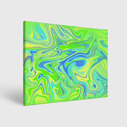 Холст прямоугольный Неоновая абстракция волны, цвет: 3D-принт