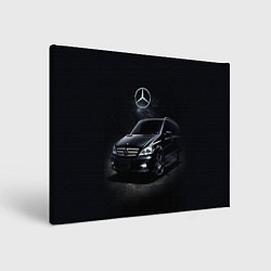Холст прямоугольный Mercedes black, цвет: 3D-принт