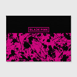 Холст прямоугольный Black pink - emblem - pattern - music, цвет: 3D-принт — фото 2