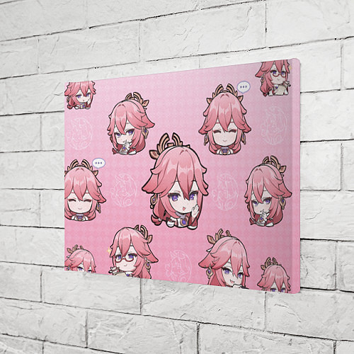 Картина прямоугольная Chibi Yae Miko Genshin Impact / 3D-принт – фото 3