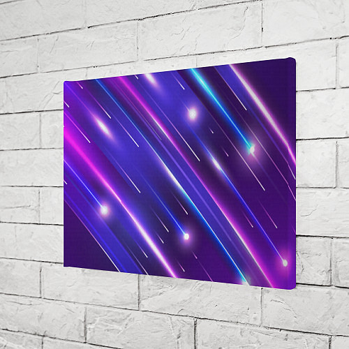 Картина прямоугольная Неоновый звездопад - полосы / 3D-принт – фото 3