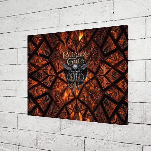 Картина прямоугольная Baldurs Gate 3 logo fire / 3D-принт – фото 3