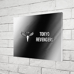Холст прямоугольный Tokyo Revengers glitch на темном фоне: надпись и с, цвет: 3D-принт — фото 2