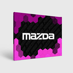 Холст прямоугольный Mazda pro racing: надпись и символ, цвет: 3D-принт