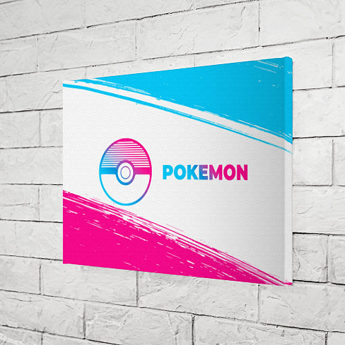 Картина прямоугольная Pokemon neon gradient style: надпись и символ / 3D-принт – фото 3