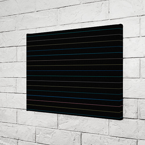 Картина прямоугольная Разноцветные полосы на чёрном / 3D-принт – фото 3