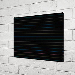 Холст прямоугольный Разноцветные полосы на чёрном, цвет: 3D-принт — фото 2