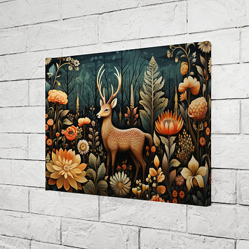 Картина прямоугольная Лесной олень в стиле фолк-арт / 3D-принт – фото 3