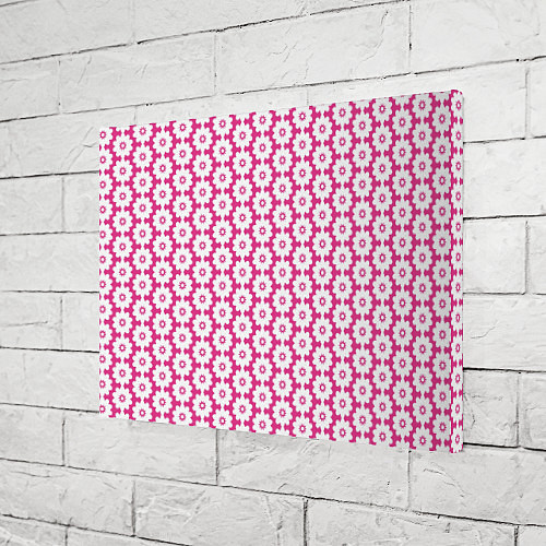Картина прямоугольная Цветочный розовый паттерн / 3D-принт – фото 3